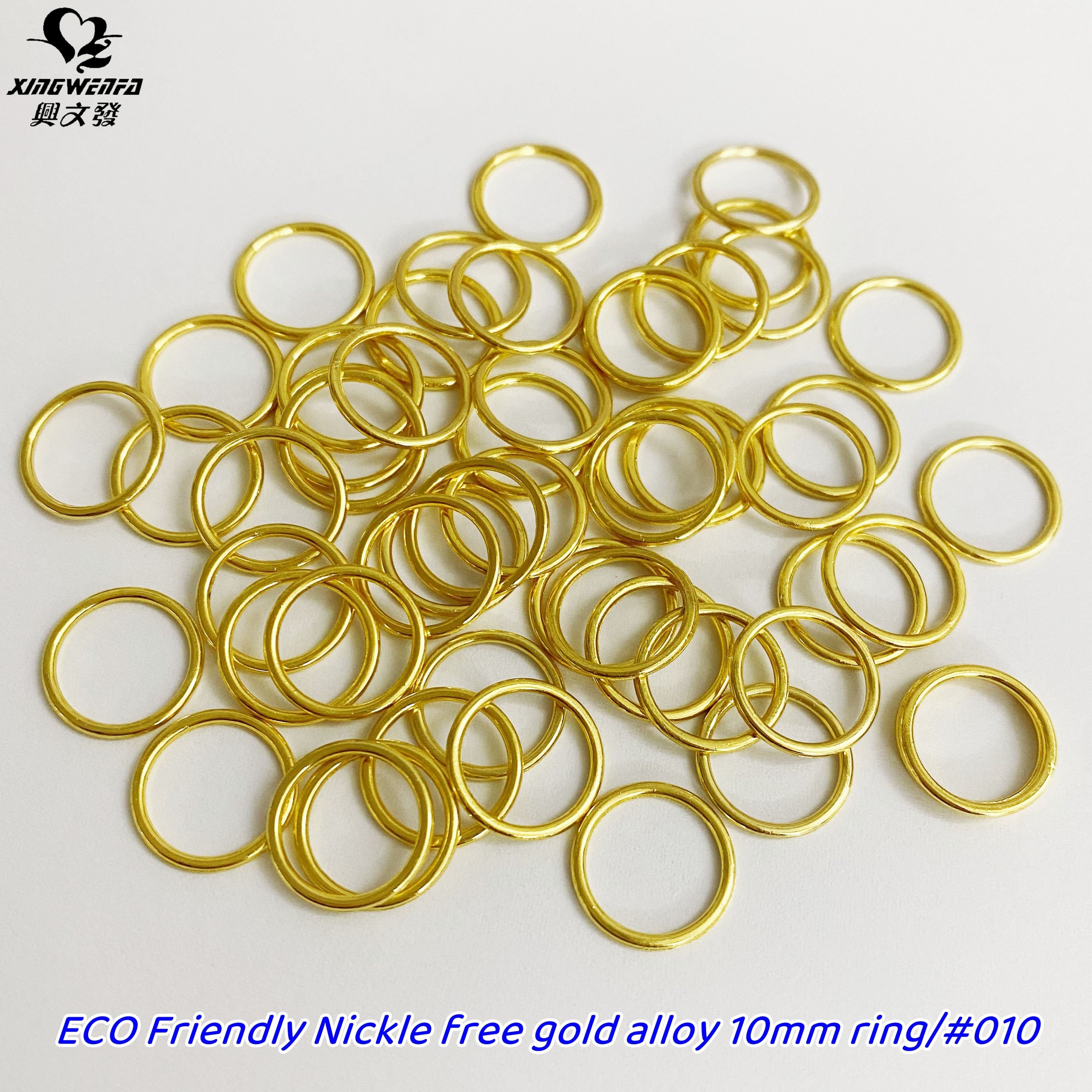 Eco friendly nickle free 10mm metal buckle Gold zinc alloy bra ring and slider hook bra metal strap adjuster