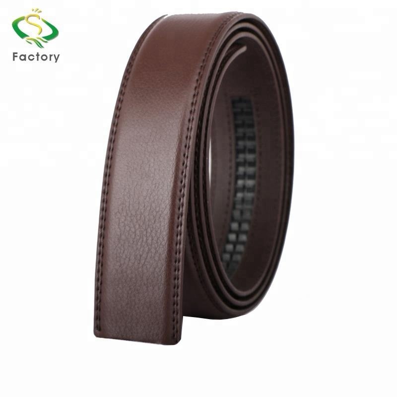 Wholesale custom logo fashionable man leather belt stripe without the buckle