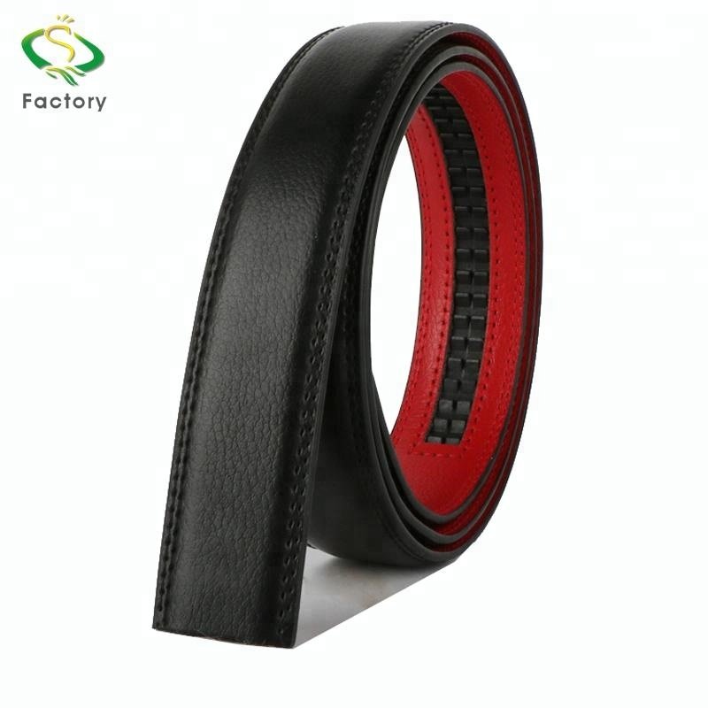 Wholesale custom logo fashionable man leather belt stripe without the buckle