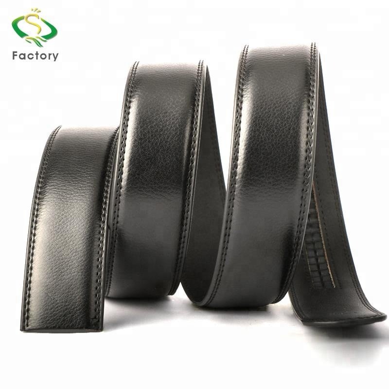Wholesale custom logo fashionable man leather belt stripe without the buckle