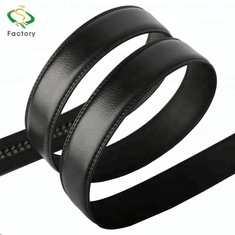 Wholesale custom logo fashionable man leather belt stripe without the buckle