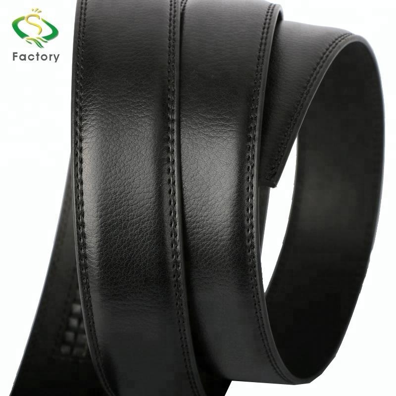 Wholesale custom logo fashionable man leather belt stripe without the buckle