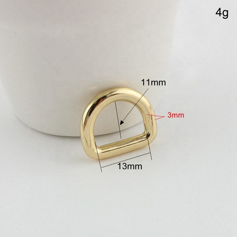 Nolvo World 13*11 mm 1/2" small D ring buckle for bag fittings adjustable ring diy bags parts