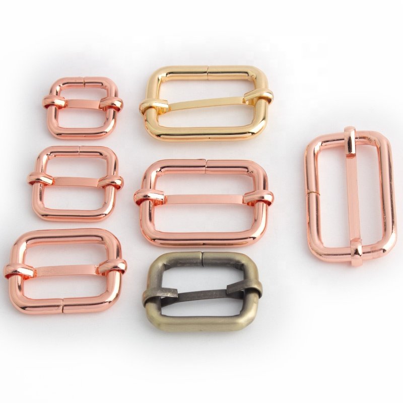 Nolvo Double Bag Zinc Alloy Metal Square 2 Tri Slider Buckle Adjust Webbing Bag Shoulder Strap Adjiuster Roller Slider Buckle