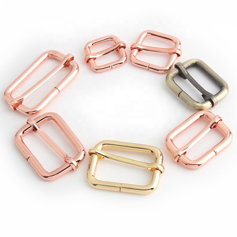 Nolvo Double Bag Zinc Alloy Metal Square 2 Tri Slider Buckle Adjust Webbing Bag Shoulder Strap Adjiuster Roller Slider Buckle