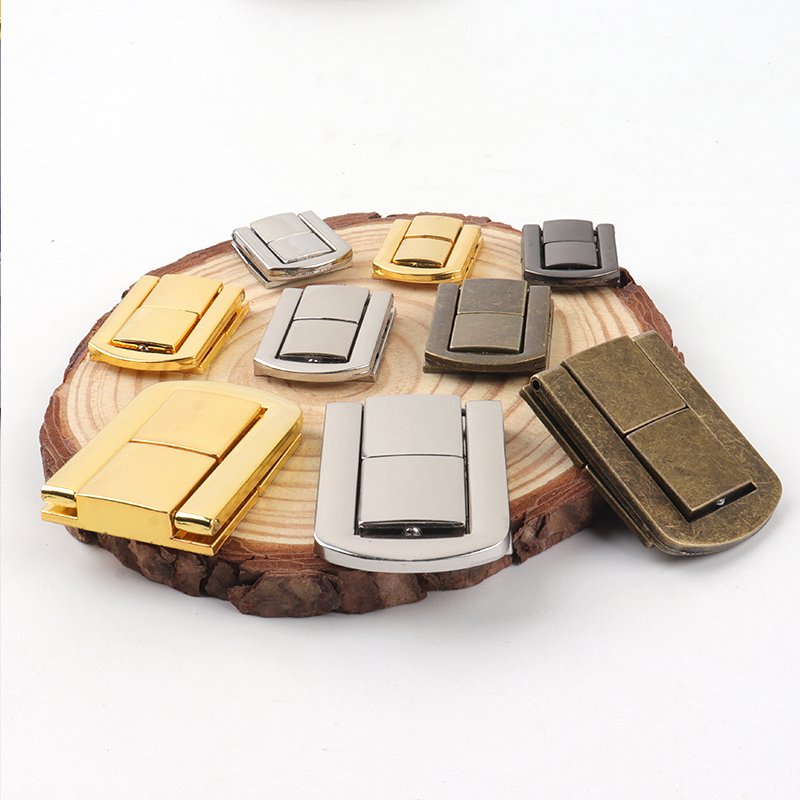 Box Lock High Quality Wood Box Metal Lock Catch Latches Buckle Small Wooden Customized Logo Zinc Alloy Lock Buckle Customer Size