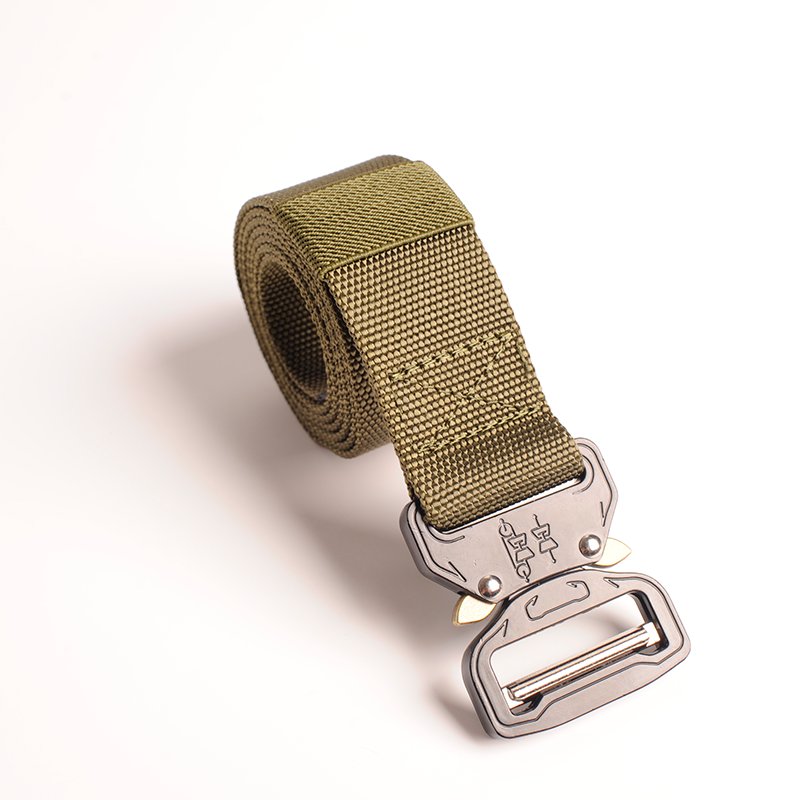 Outdoor Webbing Belt Tactical Belt with Quick Release Buckle Men Black Green Customize