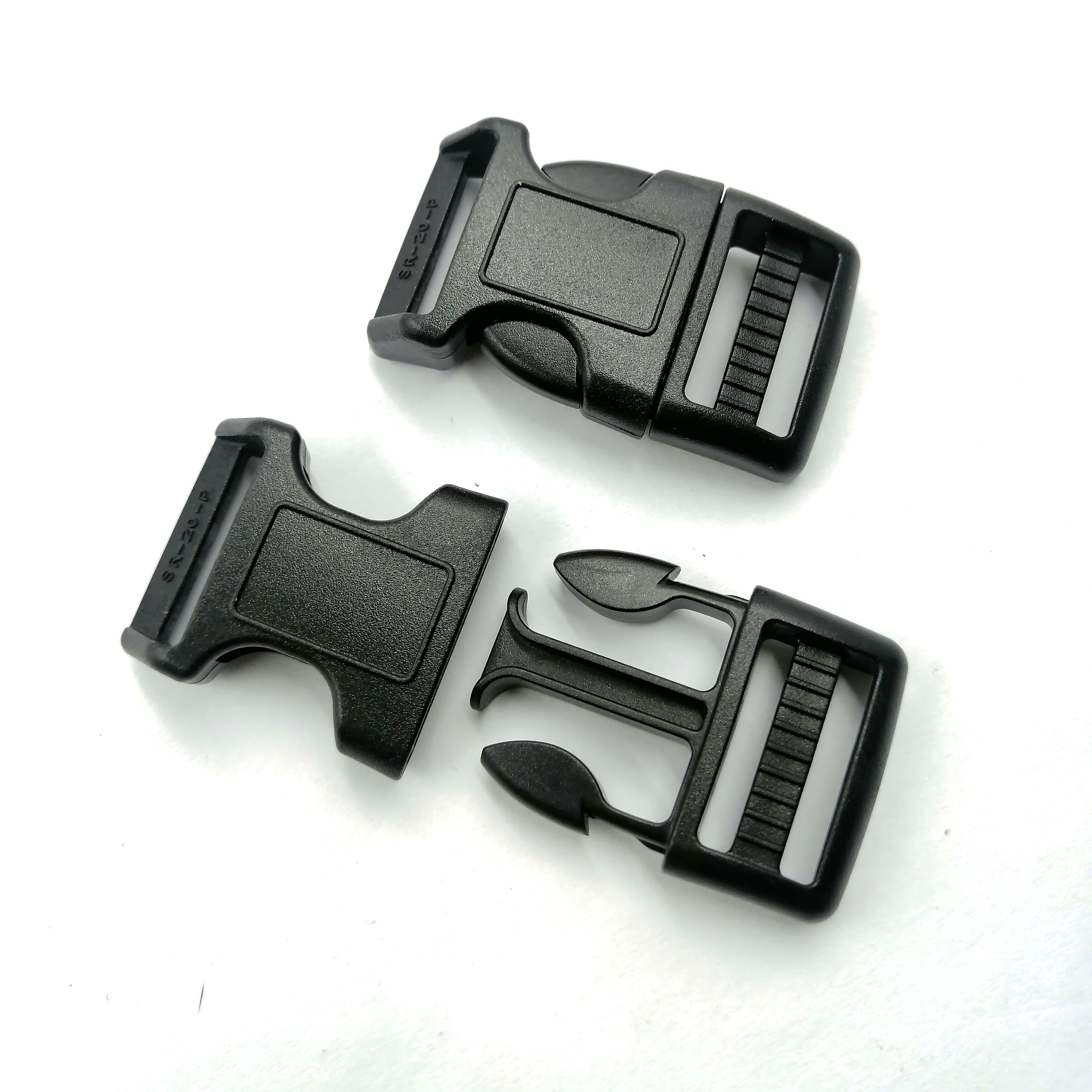 Customized Logo Adjuster Safety Buckle Dog Collar Buckles Plastic Curved Side Release Buckle