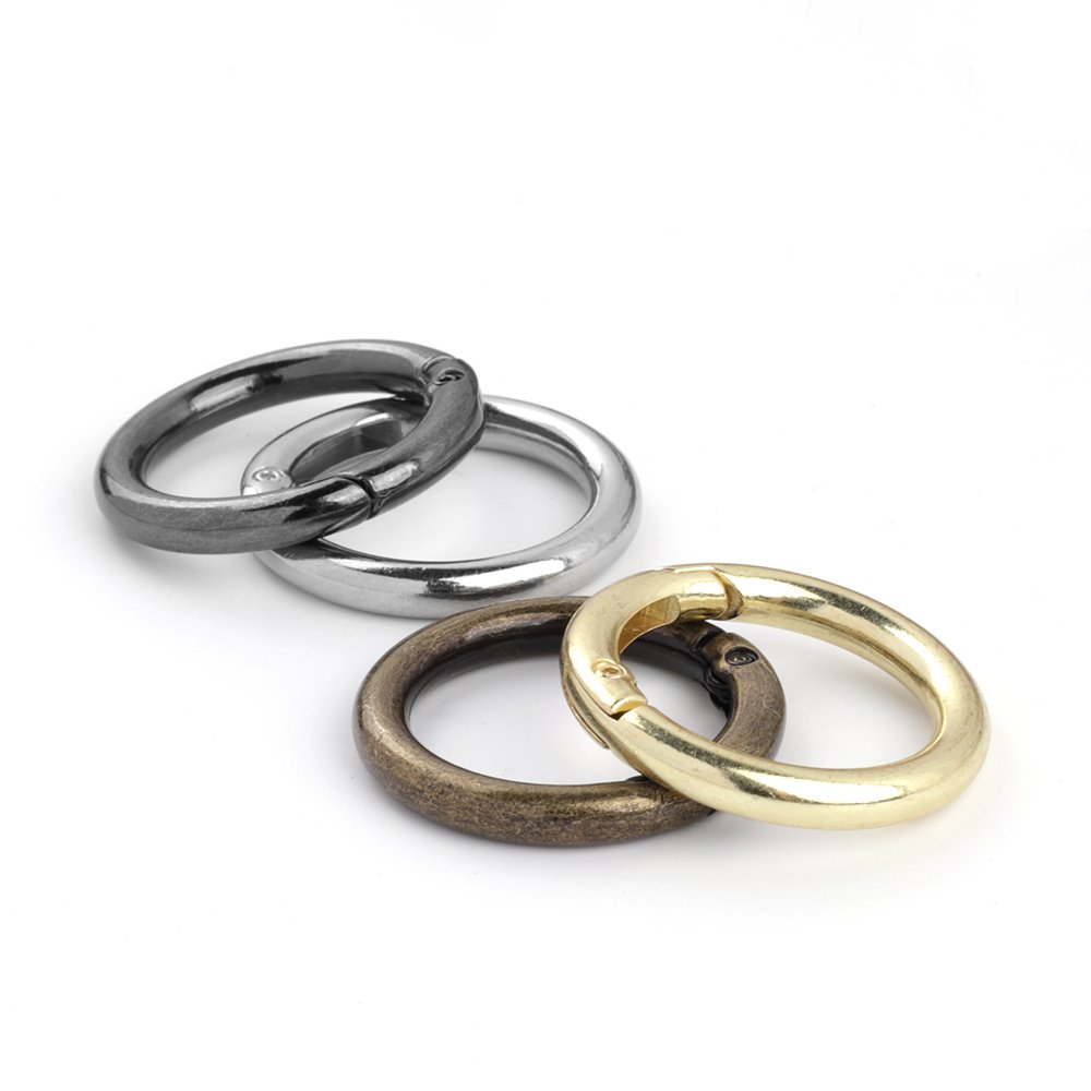 Cheap Metal O Ring Spring Clasps for DIY Jewelry Openable Round Carabiner Keychain Bag Clips Hook Dog Chain Buckles Connector