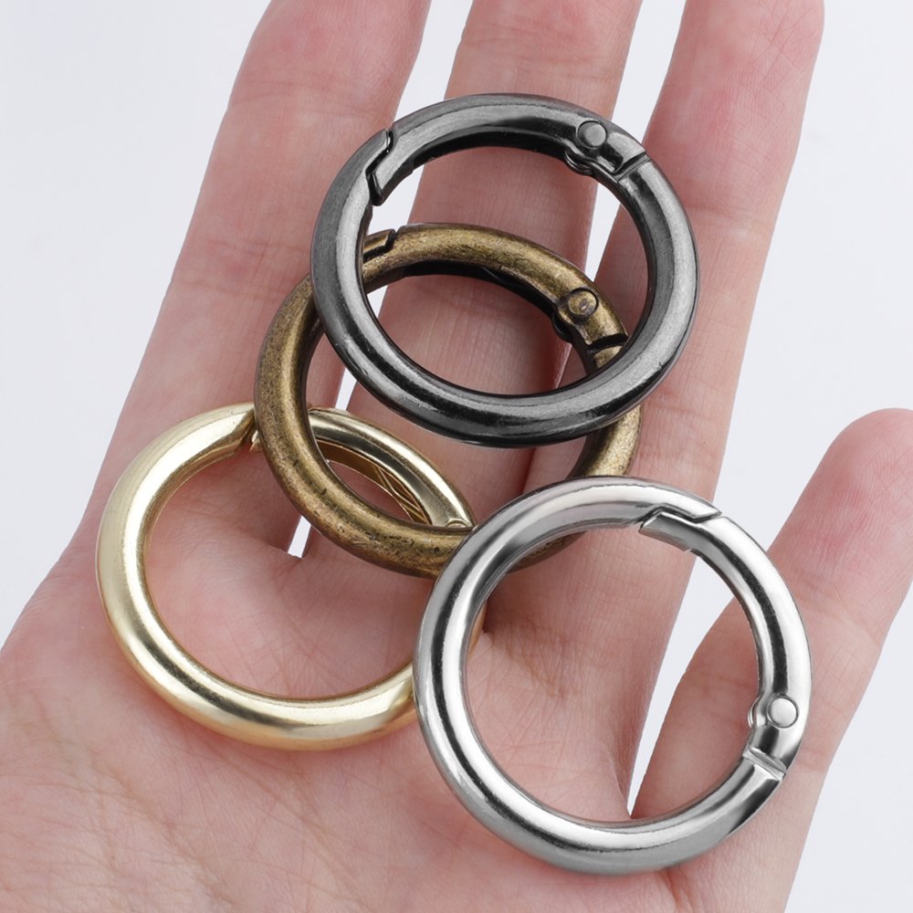 Cheap Metal O Ring Spring Clasps for DIY Jewelry Openable Round Carabiner Keychain Bag Clips Hook Dog Chain Buckles Connector
