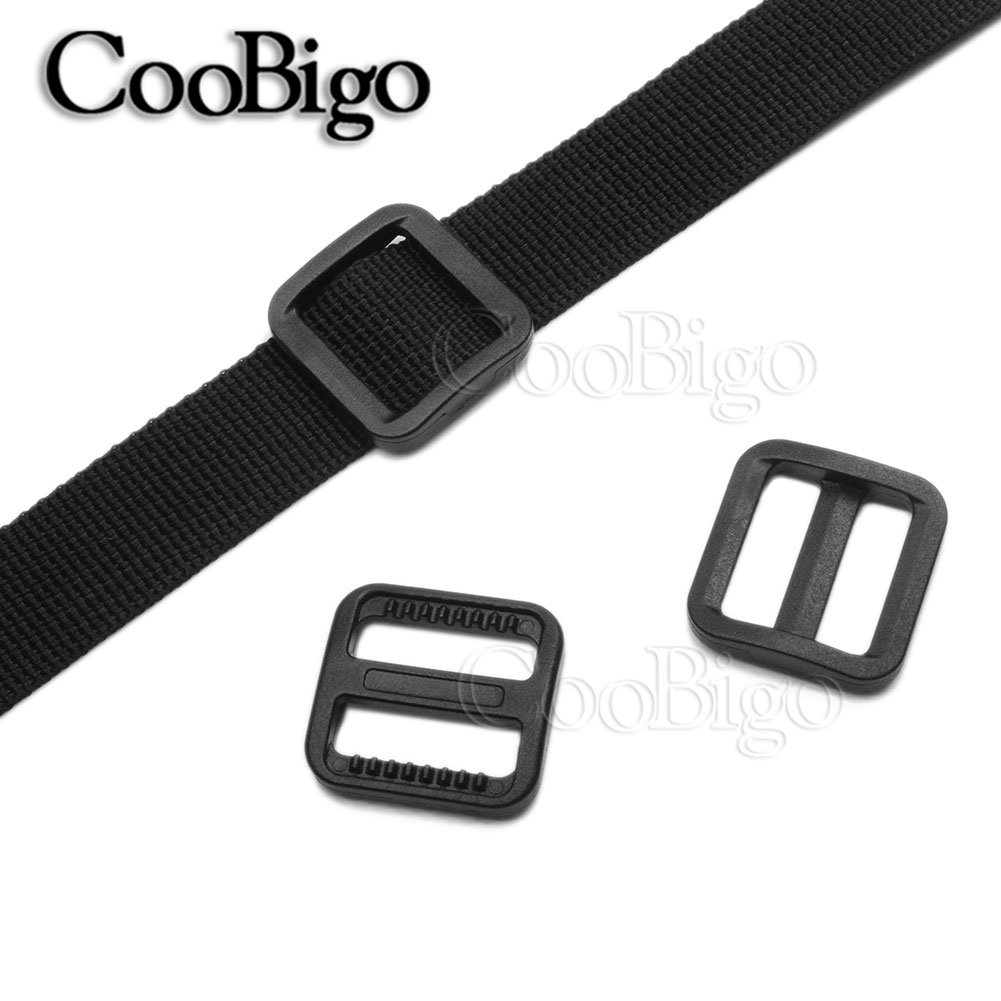 100pcs Plastic Tri-Glides Slider Adjustable Buckle For Pets Collar Backpack Strap Webbing Accessories Colorful 20mm #FLC073