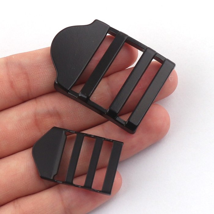 black alloy metal bag backpack slide ladder buckle