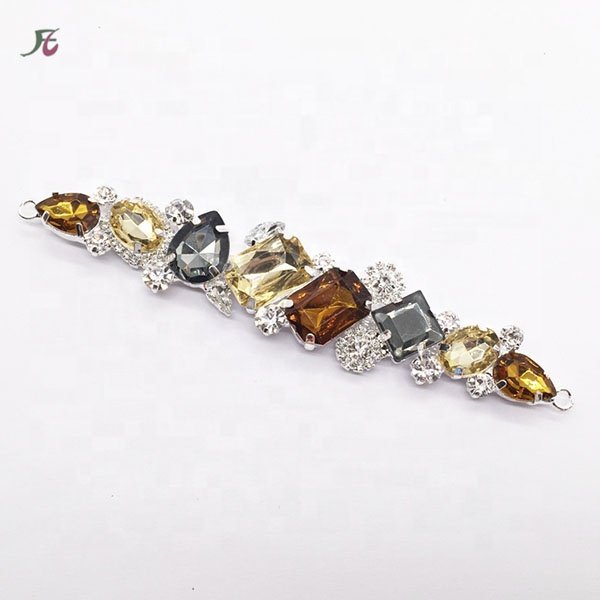 Wholesale Sparkling Heart Silver Plated Crystal Rhinestone Connector Buckle For Bikini Jewelry Connectors