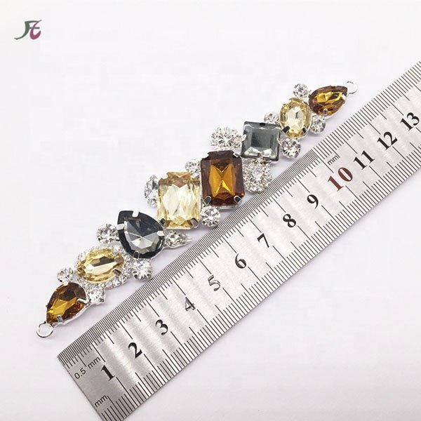 Wholesale Sparkling Heart Silver Plated Crystal Rhinestone Connector Buckle For Bikini Jewelry Connectors