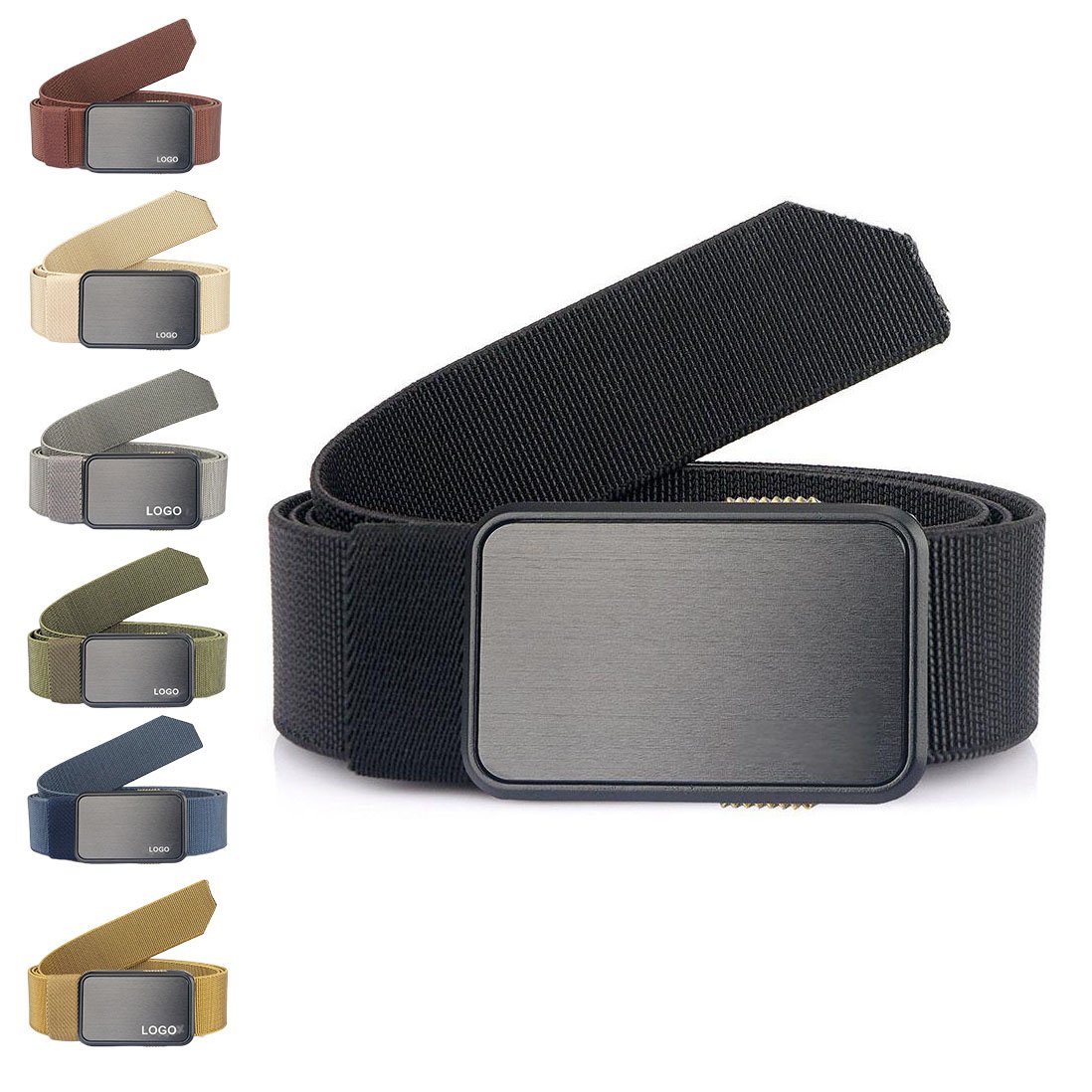 Magnetic Buckle Tactical Belt Heavy Duty Webbing Belt Adjustable Style Nylon Gun Elite Tactical Gear Quick-Release Metal Buckle