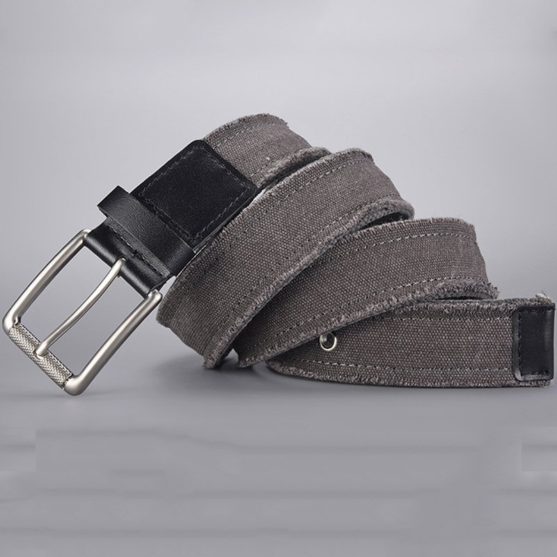 Manufacture Wholesale Casual Cloth Jeans Belts For Men Women Sparkly Blue Canvas Denim Fabric Web Belt with Single Prong Buckle