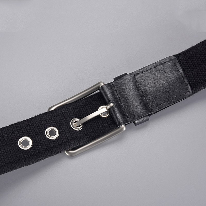 Manufacture Wholesale Casual Cloth Jeans Belts For Men Women Sparkly Blue Canvas Denim Fabric Web Belt with Single Prong Buckle