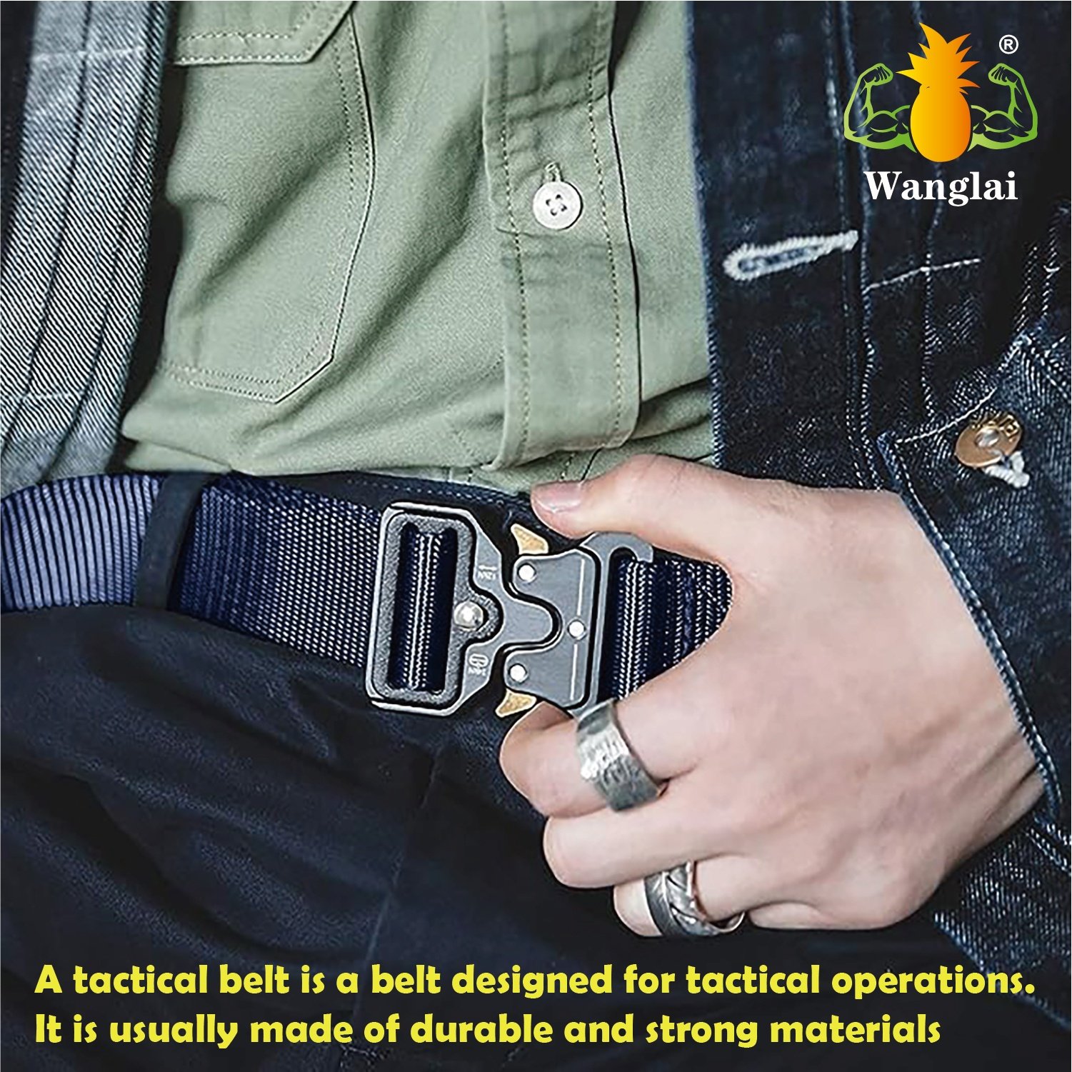 Custom High Quality Heavy Duty Adjustable Nylon Web Waist Tactical Belt 38mm High-End Polyester Outdoor Security Utility Custom