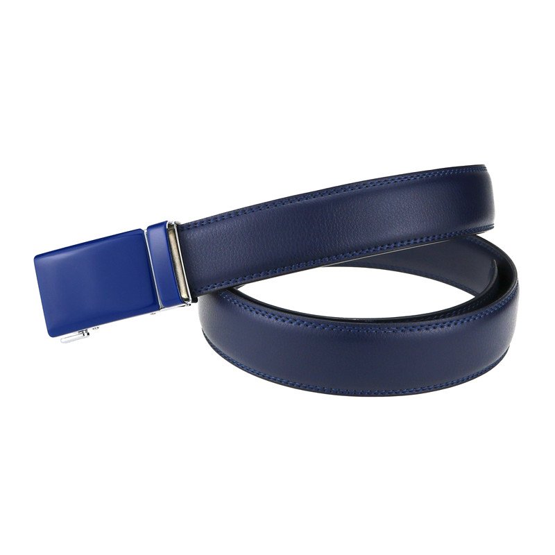 LQbelt Factory Colorful Men's Automatic Buckle Belt Mirror Surface Leather Belts For Men Custom Logo Ratchet Belt wholesale