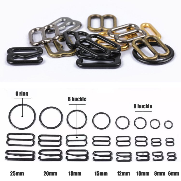 Bra Ring And Slider Metal Hooks Strap Nylon Coated Underwire Plastic Adjustable Shoulder Buckles Underwear Accessories