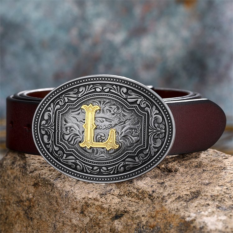 Belt Buckle For Men Smooth Buckle Western Hip hop American Casual Personality Zinc Alloy Cowboy Plate Buckle