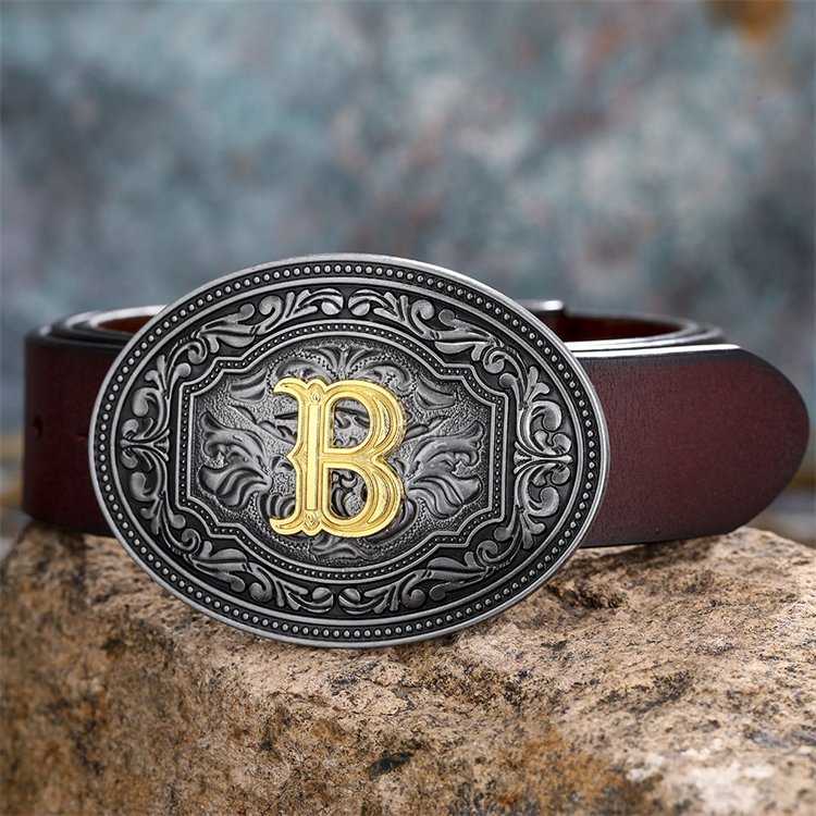 Belt Buckle For Men Smooth Buckle Western Hip hop American Casual Personality Zinc Alloy Cowboy Plate Buckle