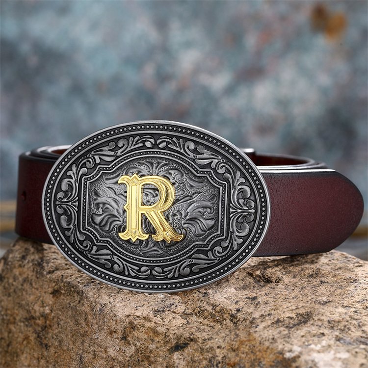Belt Buckle For Men Smooth Buckle Western Hip hop American Casual Personality Zinc Alloy Cowboy Plate Buckle