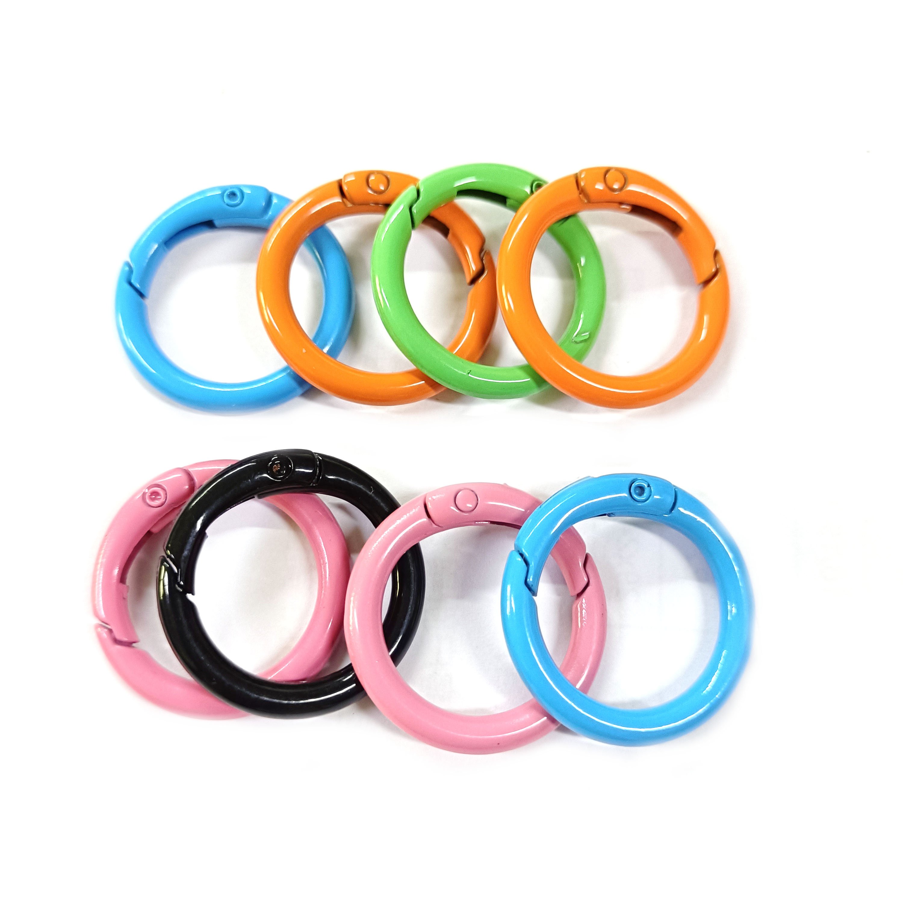 Alloy Spring Metal O Rings Secure Snap Buckle Closure DIY Accessories Rings for Bag Handbag Notebook Cards Embellishments