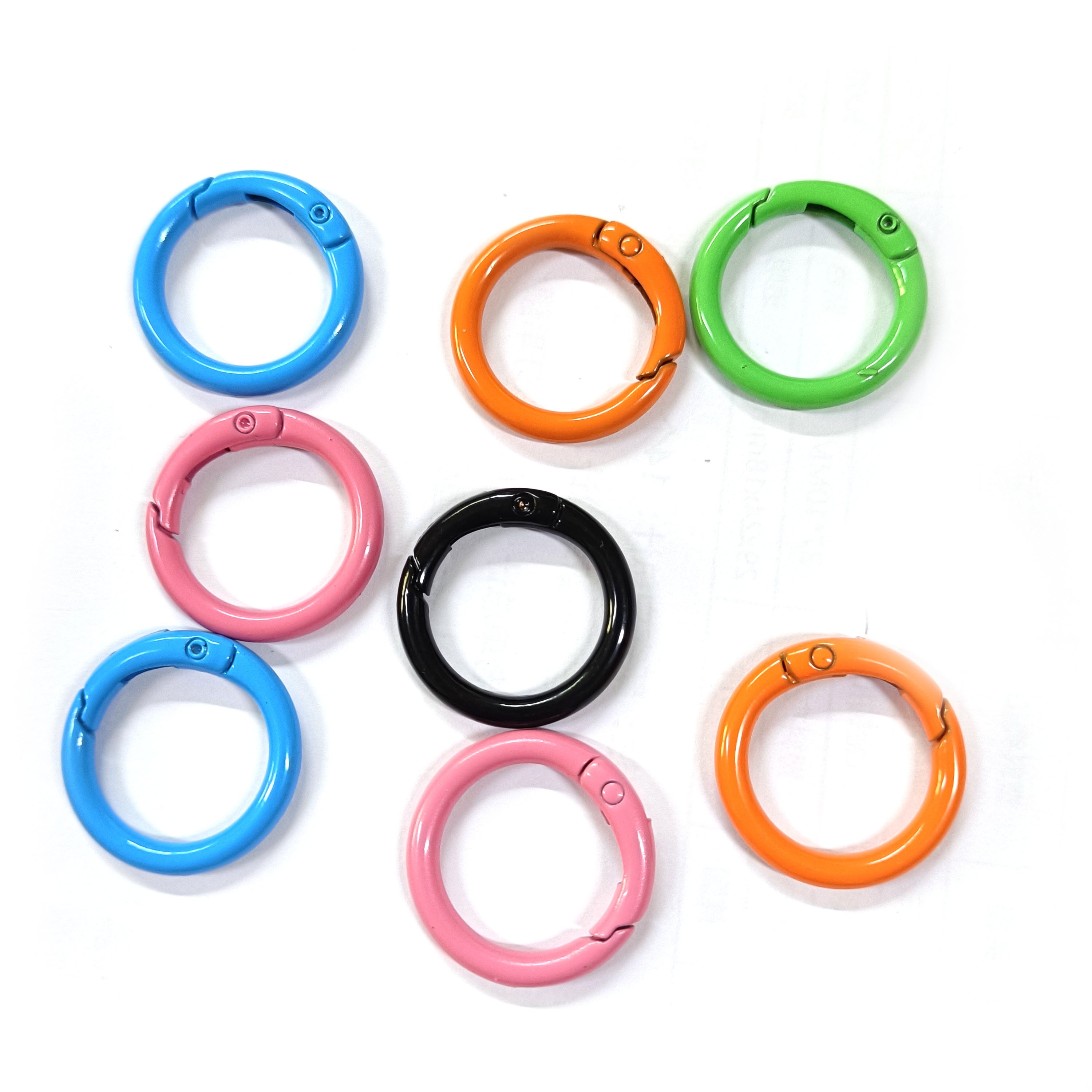 Alloy Spring Metal O Rings Secure Snap Buckle Closure DIY Accessories Rings for Bag Handbag Notebook Cards Embellishments