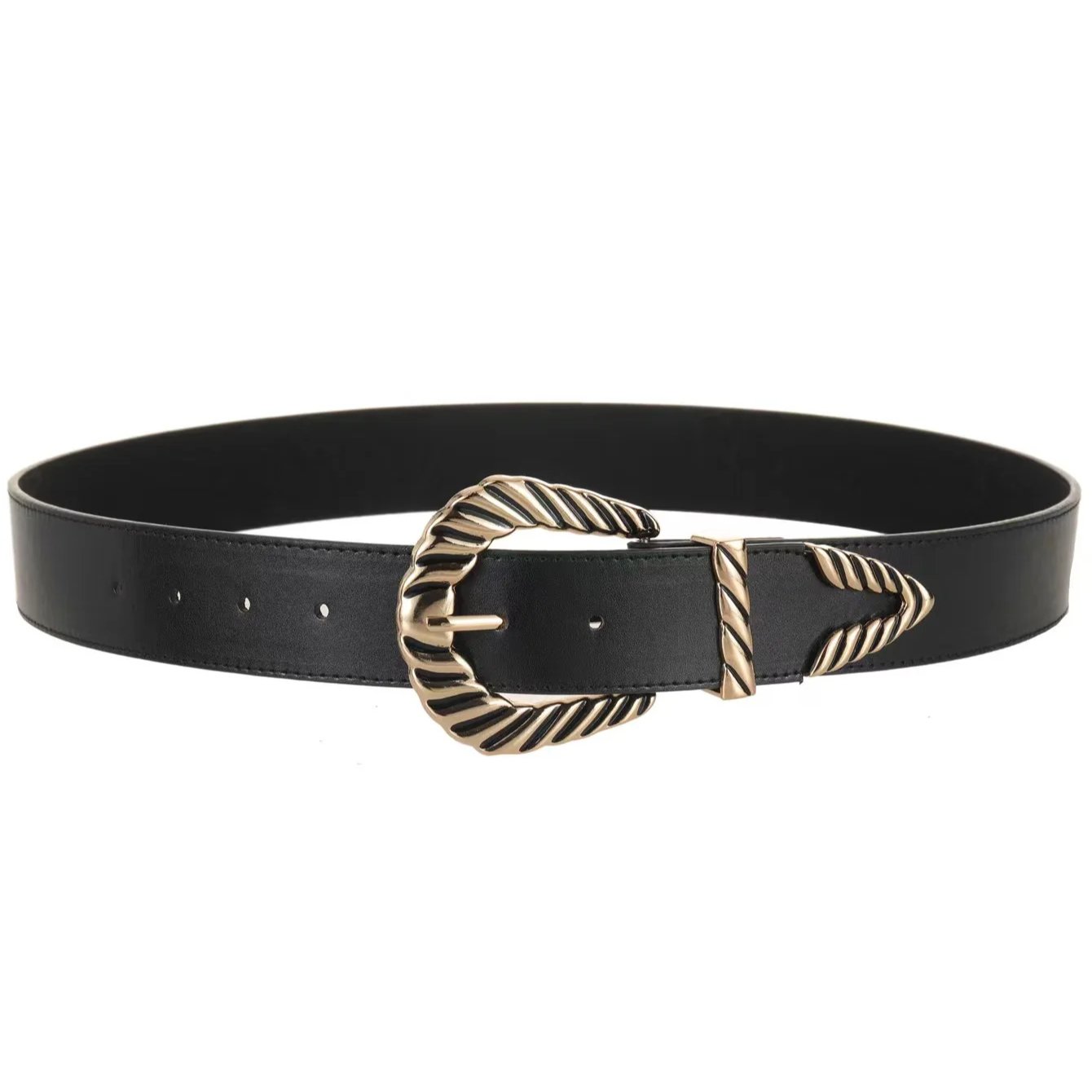 Fashion Designer New Retro Triangular Tail Vintage Western Style Buckle Female PU Leather Women belt for Decoration