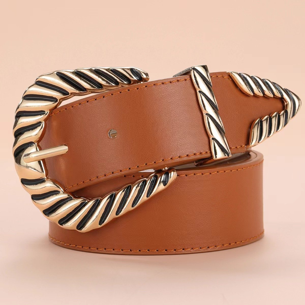 Fashion Designer New Retro Triangular Tail Vintage Western Style Buckle Female PU Leather Women belt for Decoration