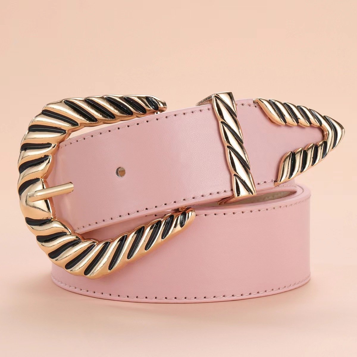 Fashion Designer New Retro Triangular Tail Vintage Western Style Buckle Female PU Leather Women belt for Decoration