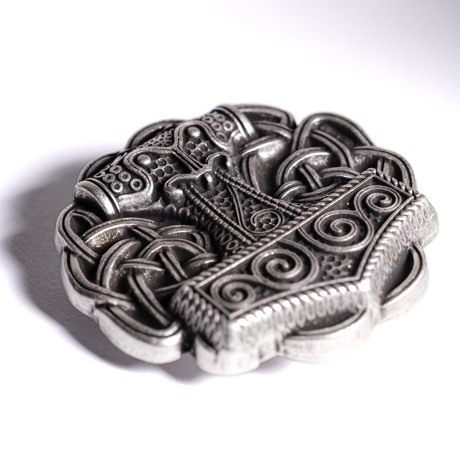 Belt buckle decorated with anchor design for 4cm belts with antique silver galvanic finish made in italy