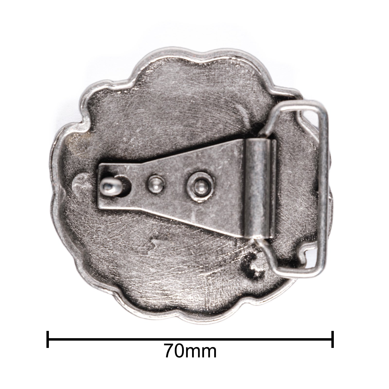 Belt buckle decorated with anchor design for 4cm belts with antique silver galvanic finish made in italy