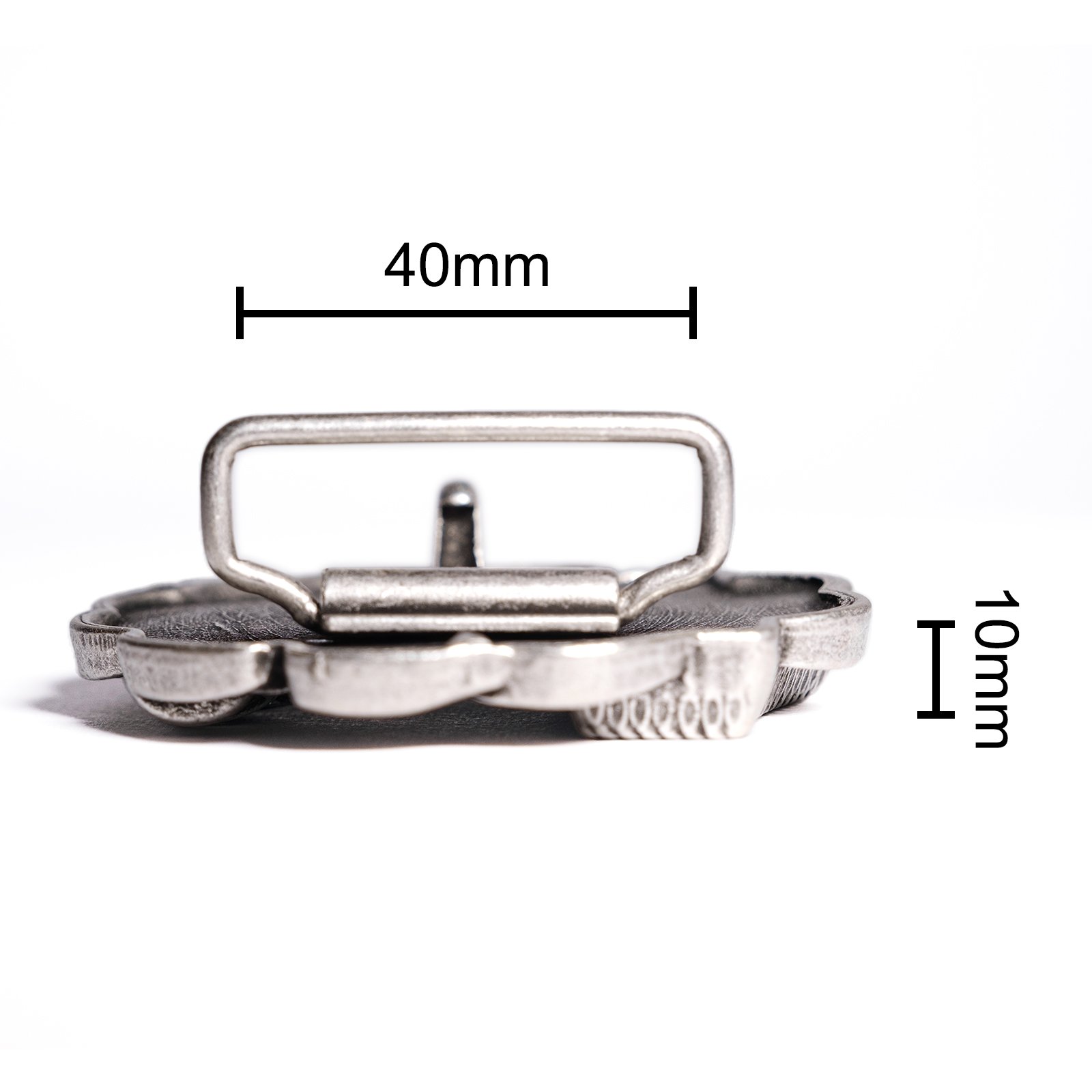 Belt buckle decorated with anchor design for 4cm belts with antique silver galvanic finish made in italy