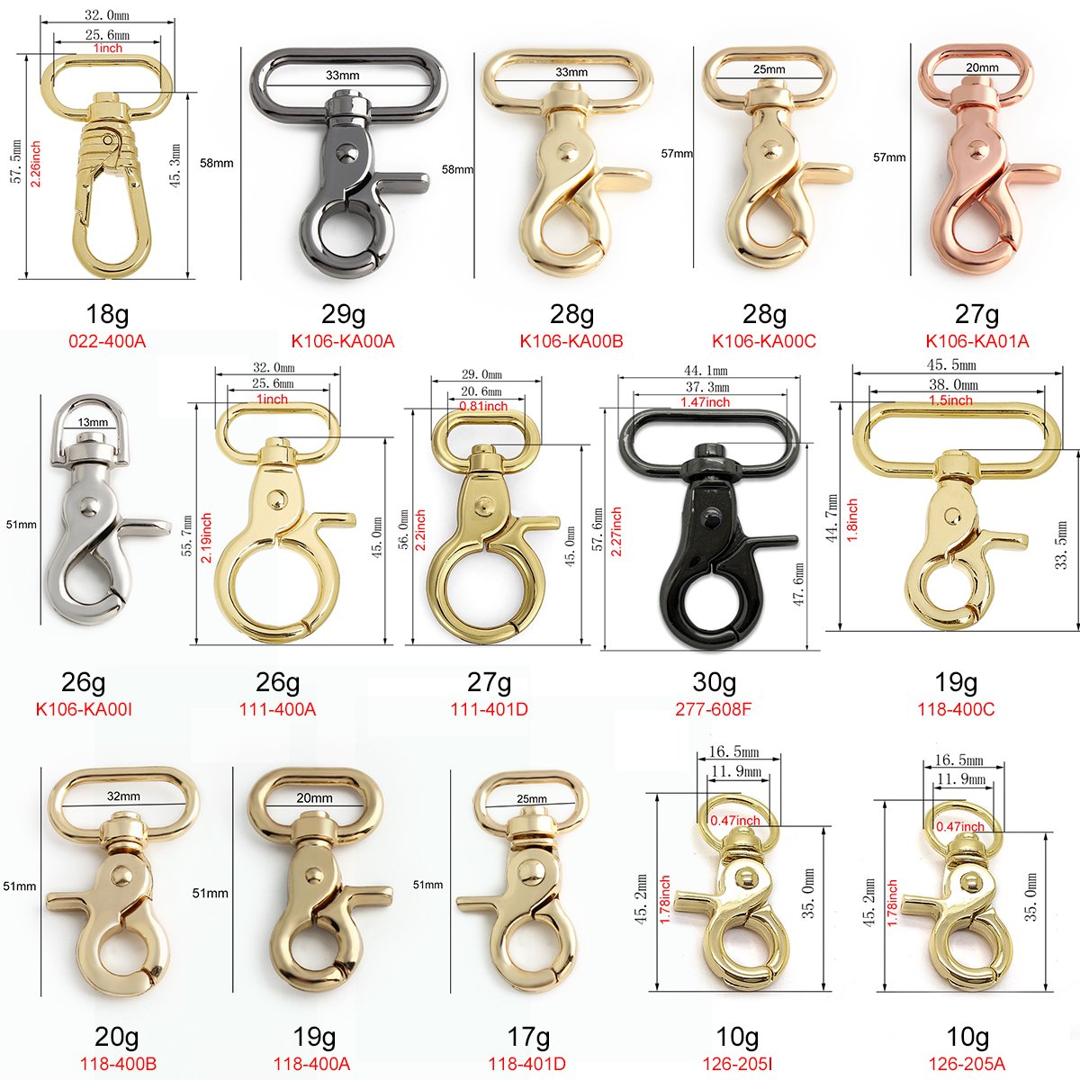 Heavy Duty Metal 32mm Trigger Spring Dog Leash D-clasp Clip Pet Collar Swivel Carabiner Outdoor Bag Lightweight Buckle Snap Hook