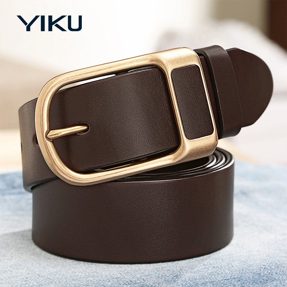 Wholesale customized men leather belt genuine leather alloy pin buckle men's belt