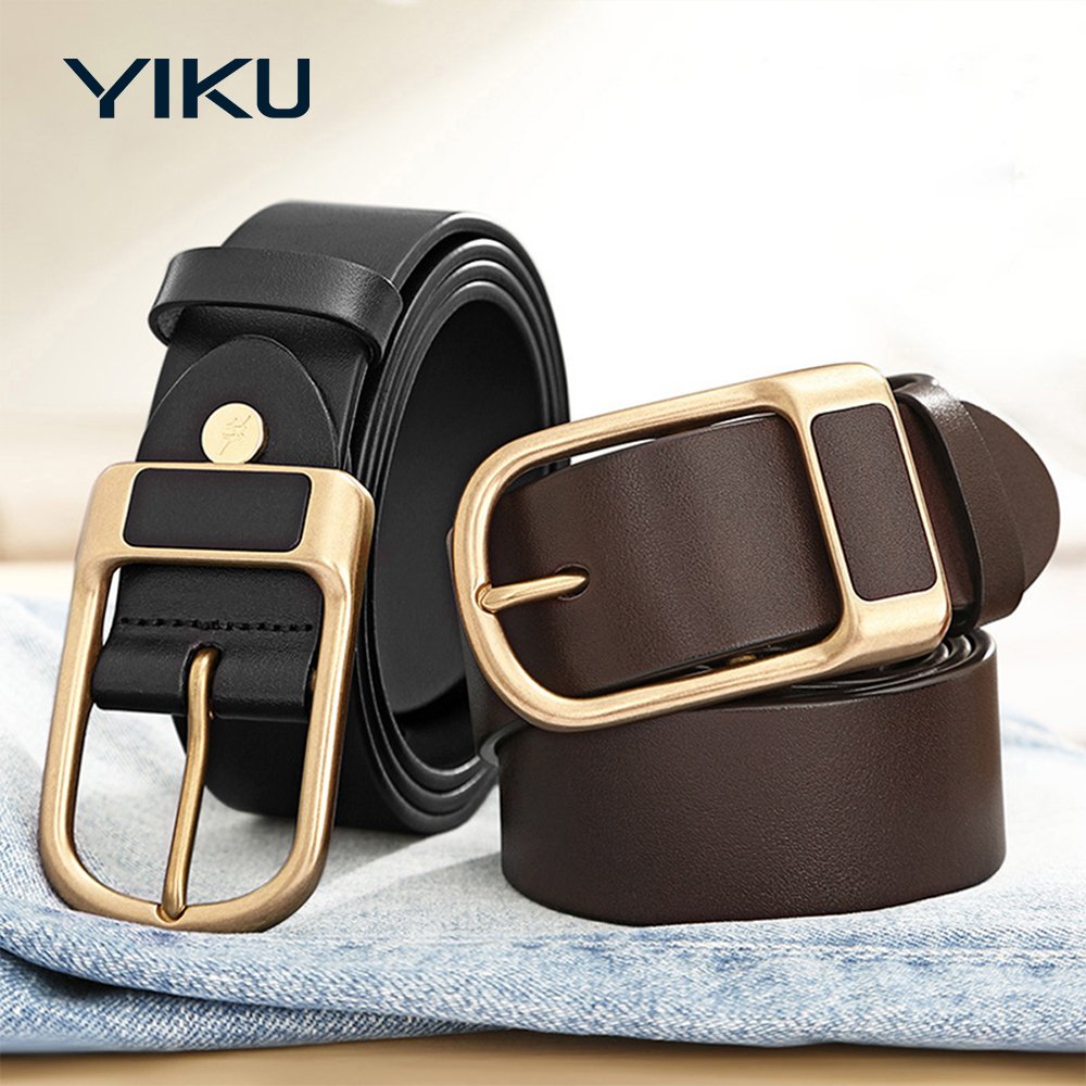 Wholesale customized men leather belt genuine leather alloy pin buckle men's belt