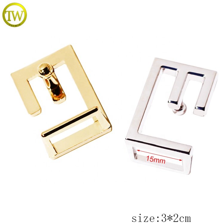 Zinc alloy belt hardware manufacturer custom brand logo gold buckle adjustable western buckle for women