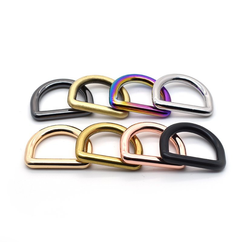 Wholesale Bag Accessories Adjustable Strap Ring D Zinc Alloy Custom Gold D-Ring Buckle Colorful Metal D Ring for Handbags