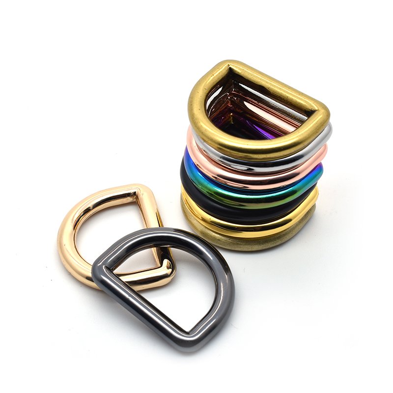 Wholesale Bag Accessories Adjustable Strap Ring D Zinc Alloy Custom Gold D-Ring Buckle Colorful Metal D Ring for Handbags