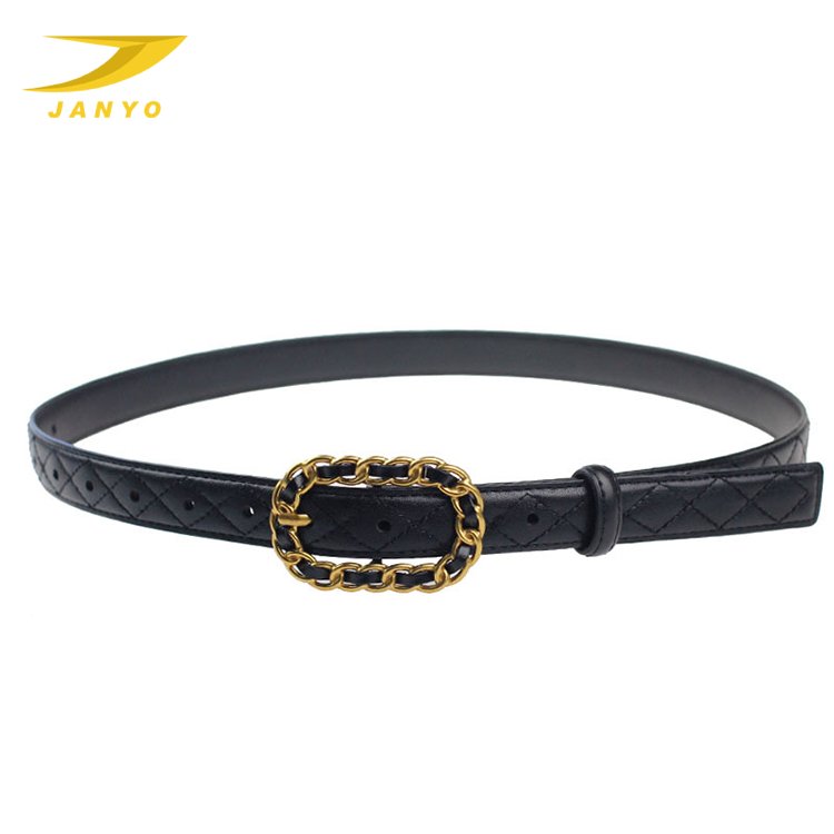 2023 new style women belt skinny leather solid color pin buckle simple waist for girls ladies belt