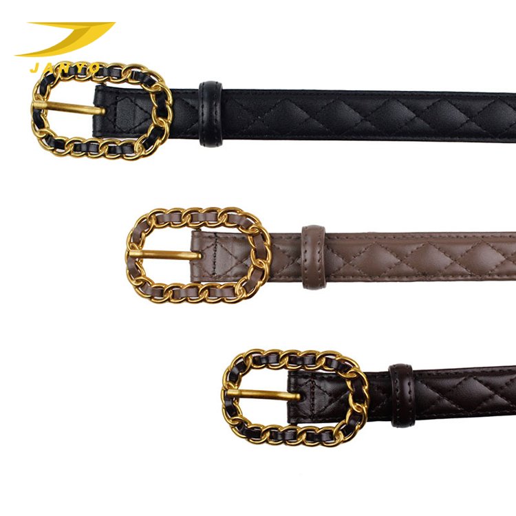 2023 new style women belt skinny leather solid color pin buckle simple waist for girls ladies belt