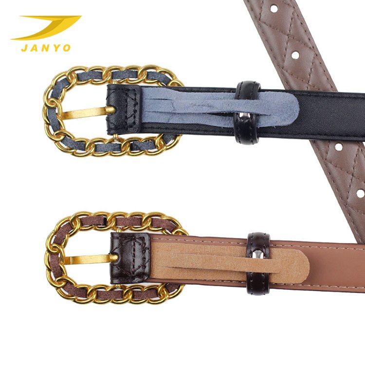 2023 new style women belt skinny leather solid color pin buckle simple waist for girls ladies belt
