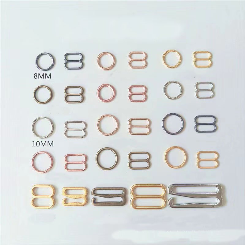 Gold adjustable and detachable bra ring and slider and g hook for underwear buckle
