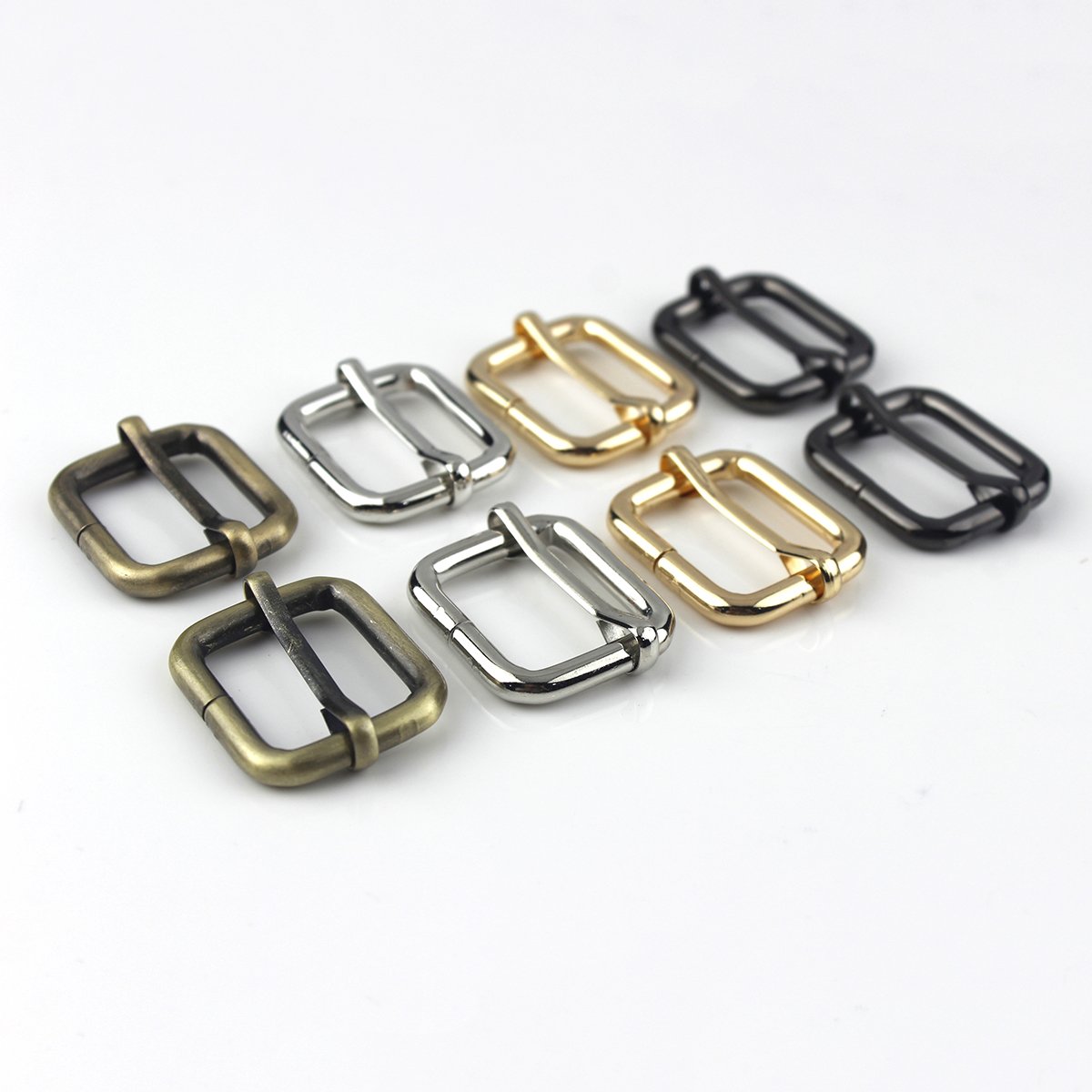 Alloy Cast sliding bar buckle tri-gildes slider rectangle adjuster buckle for leather craft bag strap belt shoulder webbing