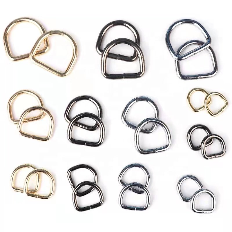 Factory wholesale bag accessories metal d ring different shape D Ring buckle for garment shoes bags iron material ring