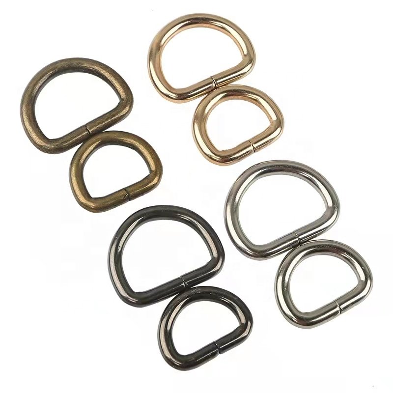 Factory wholesale bag accessories metal d ring different shape D Ring buckle for garment shoes bags iron material ring