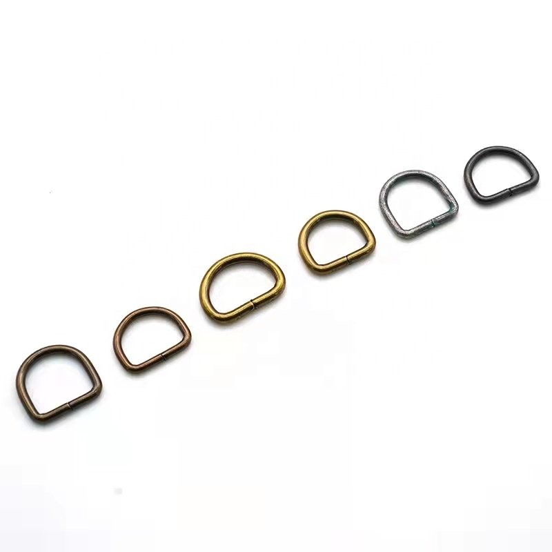 Factory wholesale bag accessories metal d ring different shape D Ring buckle for garment shoes bags iron material ring