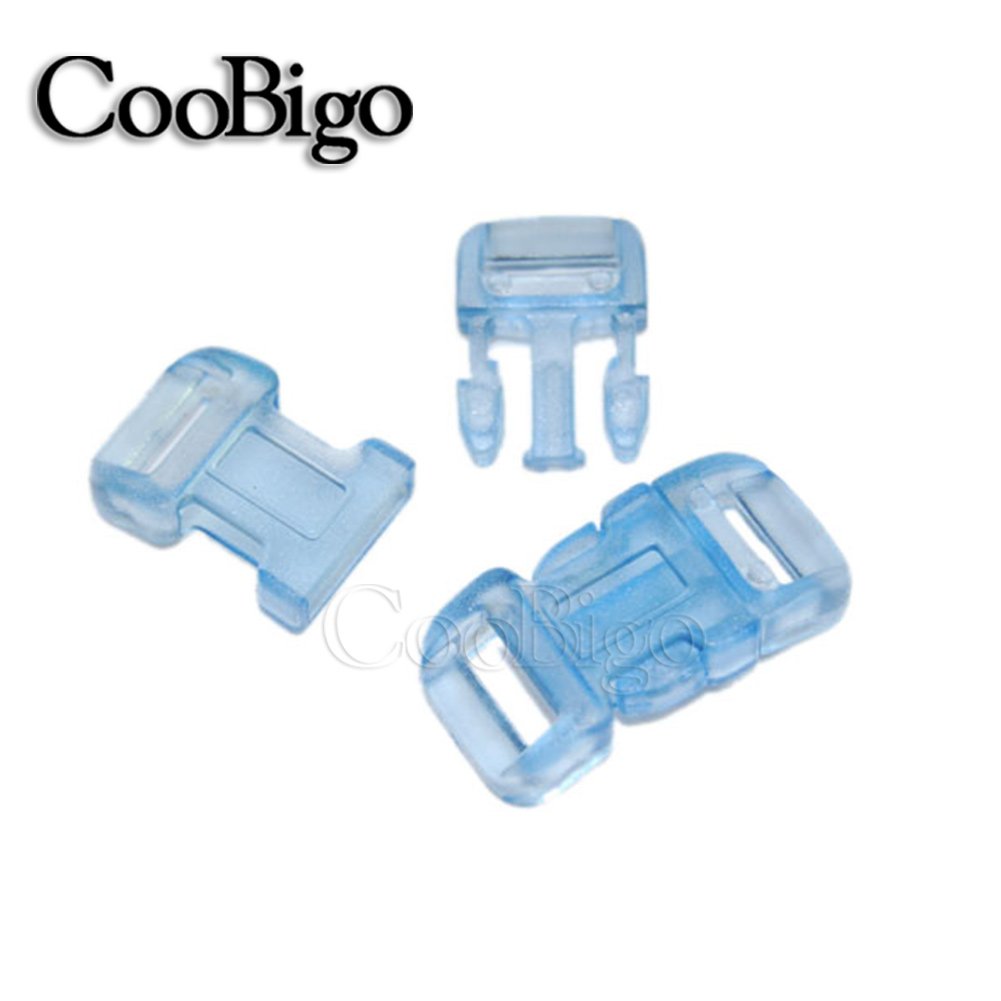 100pc Plastic Side Release Buckle Clear Webbing Backpack Paracord Strap Bracelet Clothes Dog Collar DIY Accessory Colorful 11mm